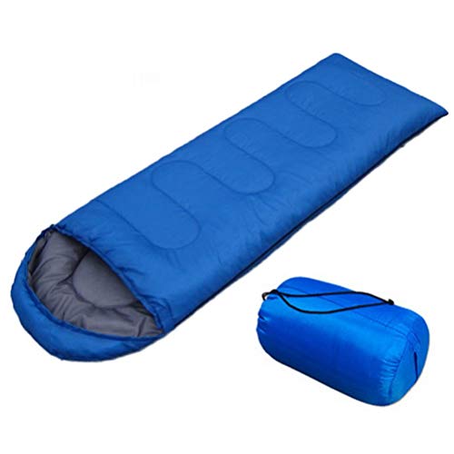 Outdoor-Camping-Schlafsack, leicht, Winter, warm, Umschlagschlafsäcke für Büro, Reisen, Wandern, mit Aufbewahrungstasche, Hello (blau) von RFYDYQHHTH