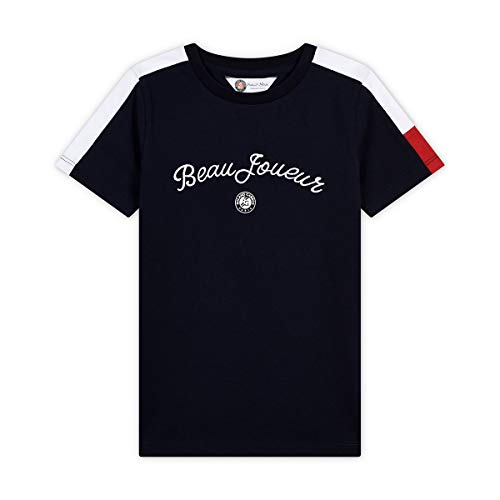 Roland Garros T-Shirt mit Rundhalsausschnitt, Modell NIKO Baumwolle für Jungen, Größe 4 Jahre, Marineblau, 4 A von RG ROLAND GARROS