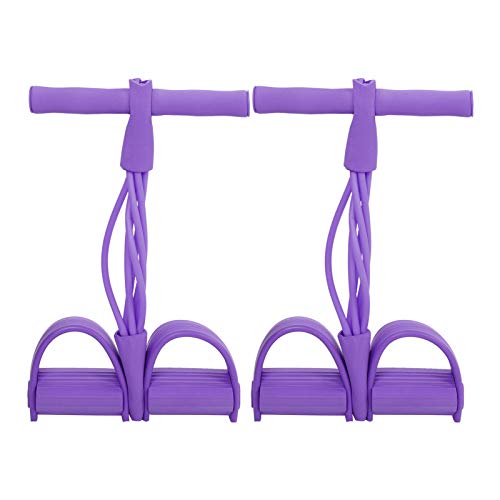 4-Röhren-elastisches Zugseil Sit-Up-Pedal-Widerstandsband Yoga-Fitnessgeräte (Purple) von RGBGW