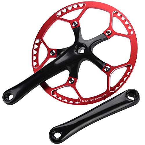 ALUMINIUMLEGIERUNG HOHL Integral Single Speed KURBELSATZ ARM REPARATURZUBEHÖR FÜR Mountainbike (Black Red) von RGBGW