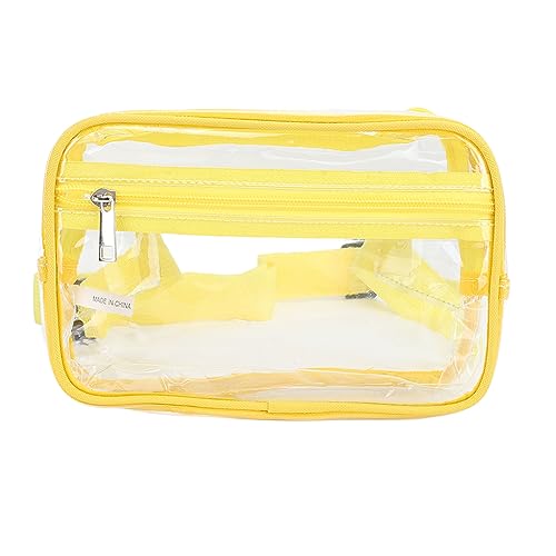 Klare Umhängetasche, wasserdicht, großes Fassungsvermögen, Verstellbarer Riemen, transparent, PVC, Brusttasche, Hüfttasche, Sport, Reisen (Yellow) von RGBGW