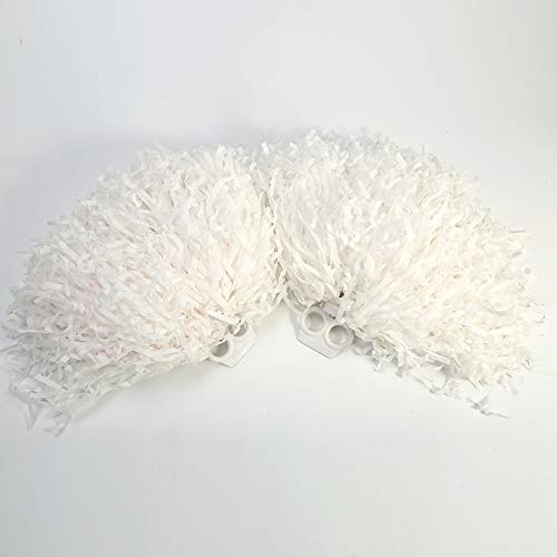 RGBGW Cheerleading-Pom-Poms, 2 Stück, Sport-Tanz-Pompons für Jugend-Cheer-Squad-Stadion-Party (White) von RGBGW