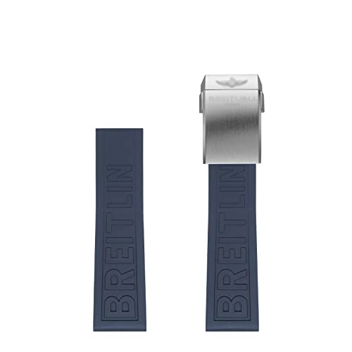 RGYYGR Für Breitling-Uhrenarmbänder 22 mm 24 mm blaues TWINPRO-Gummiarmband für Avenger NAVITIMER World Gummi-wasserdichtes weiches Uhrenarmband mit Schnalle von RGYYGR