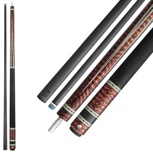 RHINO Poolqueue im Retro-Stil, Schlangenholz, Eidechsenprägung, Mikrofaser-Lederwicklung und Spitze, 3/8-8-Gelenk, 12,5 mm Spitzendurchmesser, Schaft aus 100 % Kohlefaser und Komposit-Hintern mit RHINO Poolqueue im Retro-Stil, Schlangenholz, Eidechsenprägung, Mikrofaser-Lederwicklung und Spitze, 3/8-8-Gelenk, 12,5 mm Spitzendurchmesser, Schaft aus 100 % Kohlefaser und Komposit-Hintern mit von RHINO