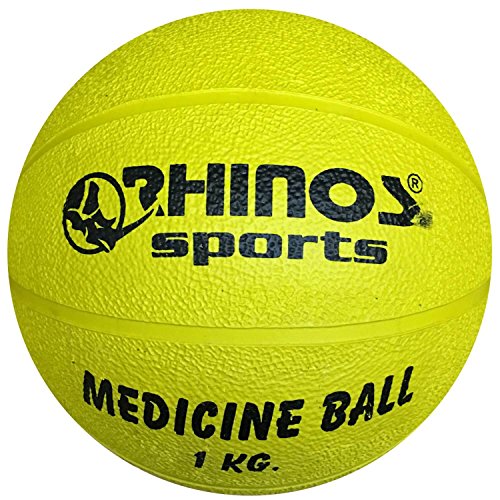 RHINOS sports Medizinball, Gymnastikball 1 kg | gelb von RHINOS sports