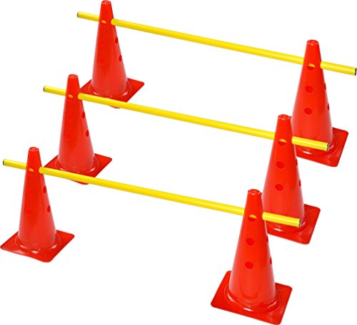 RHINOS sports Steckhürdenset 3er | 6 rote Kegel: 38cm | 3 gelbe Stangen: 1m RHINOS sports Steckhürdenset 3er | 6 rote Kegel: 38cm | 3 gelbe Stangen: 1m von RHINOS sports