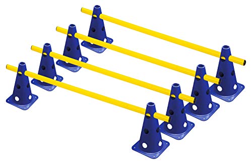 RHINOS sports Steckhürdenset 4er | 8 Blaue Kegel: 22,5cm | 4 gelbe Stangen: 1m RHINOS sports Steckhürdenset 4er | 8 Blaue Kegel: 22,5cm | 4 gelbe Stangen: 1m von RHINOS sports