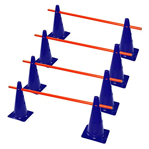 RHINOS sports Steckhürdenset 4er | 8 Blaue Kegel: 30cm | 4 rote Stangen: 1m RHINOS sports Steckhürdenset 4er | 8 Blaue Kegel: 30cm | 4 rote Stangen: 1m von RHINOS sports