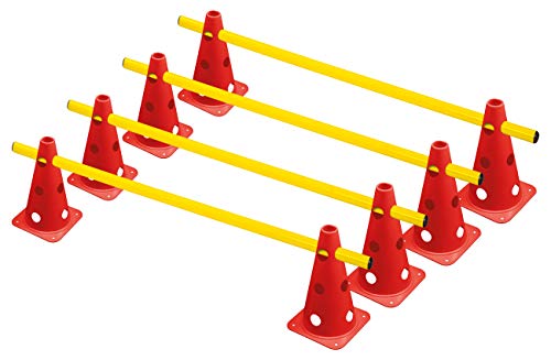 RHINOS sports Steckhürdenset 4er | 8 rote Kegel: 22,5cm | 4 gelbe Stangen: 1m RHINOS sports Steckhürdenset 4er | 8 rote Kegel: 22,5cm | 4 gelbe Stangen: 1m von RHINOS sports