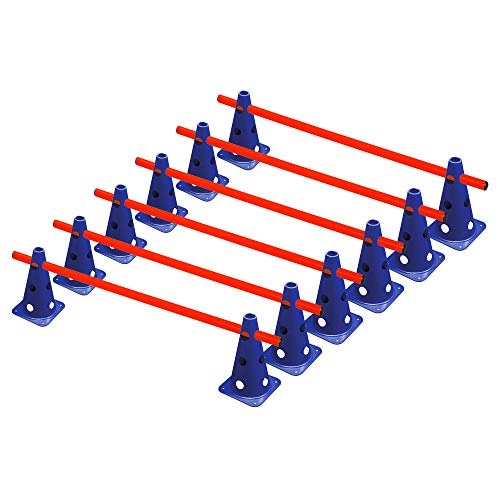 RHINOS sports Steckhürdenset 6er | 12 Blaue Kegel: 22,5cm | 6 rote Stangen: 1m RHINOS sports Steckhürdenset 6er | 12 Blaue Kegel: 22,5cm | 6 rote Stangen: 1m von RHINOS sports
