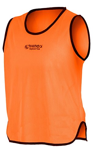 RHINOS sports Premium Trainingsleibchen | Größe S | Orange | Markierungshemd für Sport, Fußball, Handball | Für Erwachsene von RHINOS sports