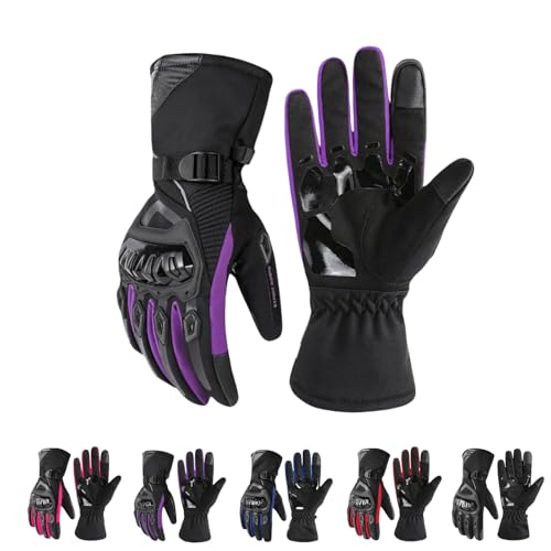 Isolierte wetterfeste Motorradhandschuhe Winter Motorrad Reithandschuhe Touchscreen für Motorrad Wandern von RHUDIE