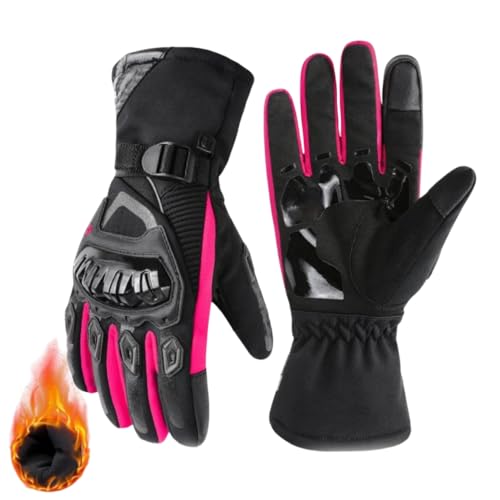 RHUDIE Thermo Grip isolierte wetterfeste Motorradhandschuhe, Thermogrip-Motorradhandschuhe, warme, wasserdichte, Dicke Winterhandschuhe von RHUDIE