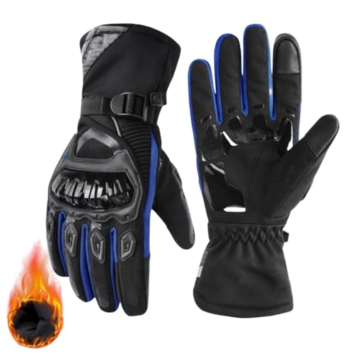 RHUDIE Thermo Grip isolierte wetterfeste Motorradhandschuhe, Thermogrip-Motorradhandschuhe, warme, wasserdichte, Dicke Winterhandschuhe von RHUDIE