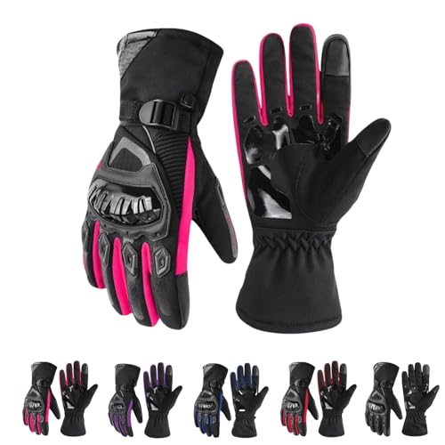 RHUDIE Wärmeisolierte, wetterfeste Motorradhandschuhe, Winter-Motorrad-Reithandschuhe, Touchscreen, geeignet für Motorrad-Wandern von RHUDIE