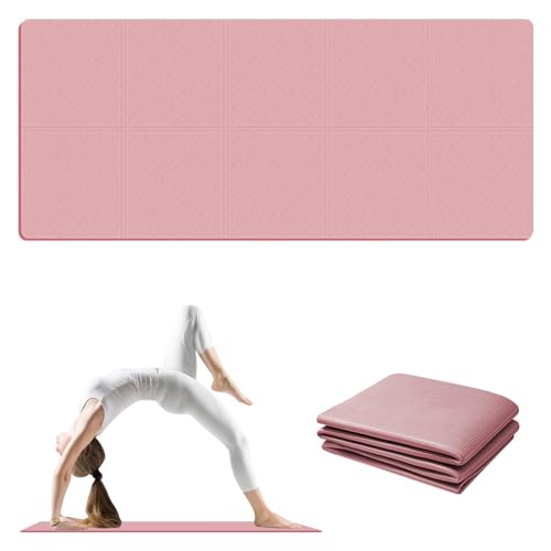 Gymnastikmatte, Yogamatte Rutschfest, Yogamatte, Sportmatte, Fitnessmatte, Gymnastikmatte, Trainingsmatte, Jogamatte, 183 * 61 cm, Sportmatte, Trainingsmatte, für Fitness Pilates & Gymnastik (rosa) von RICHDMI