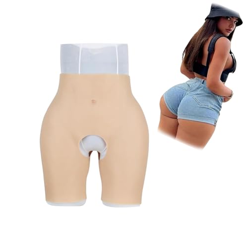 RIEZRS Realistische SilikonhöSchen Gepolsterte Shapewear Mit Po-Lifting Weiches HöSchen Mit Offener Schrittkontrolle füR Crossdresser Drag Queen,Color 1,1.2 Thickness von RIEZRS