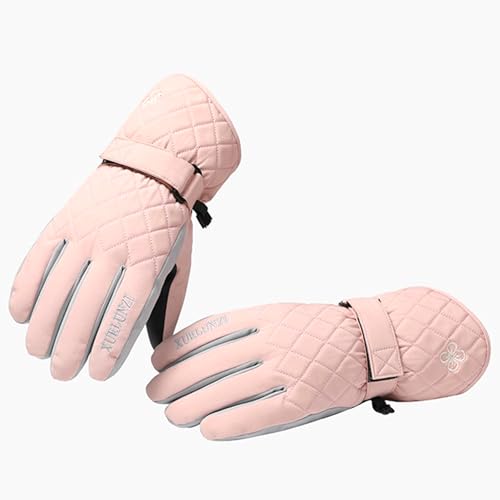 RIGWARL Schneehandschuhe, warm, wasserdicht, Touchscreen-Handschuhe für kaltes Wetter, Outdoor-Aktivitäten (Rosa) von RIGWARL