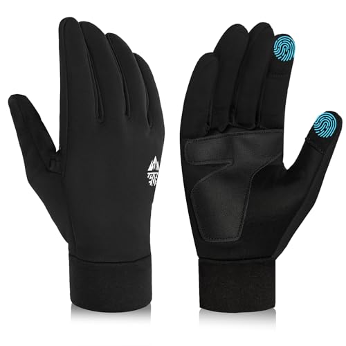 RIGWARL Thermo Handschuhe Winddicht Herren Damen, Winter Warme Touchscreen Winterhandschuhe mit Anti-Rutsch PU Handfläche, Wasserabweisend Sporthandschuhe für Laufen Fahren Radfahren Wandern von RIGWARL