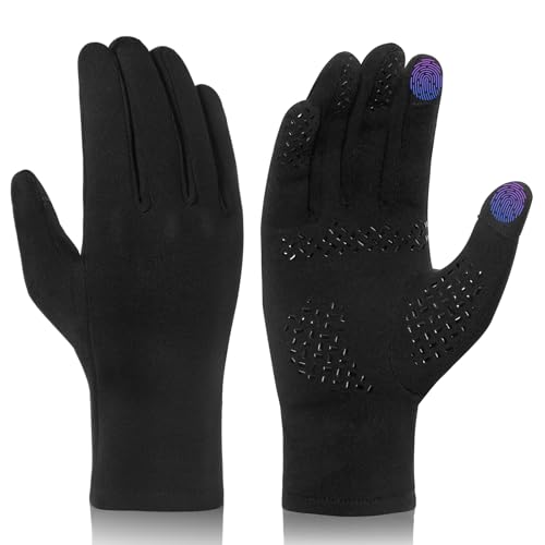 RIGWARL Touchscreen Handschuhe, Skihandschuhe Handschuhfutter Thermo Handschuhe Winter mit Anti-Rutsch Silikon Handfläche, Warme Winddichte Fahrradhandschuhe für Laufen, Fahren, Radfahren, Wandern von RIGWARL