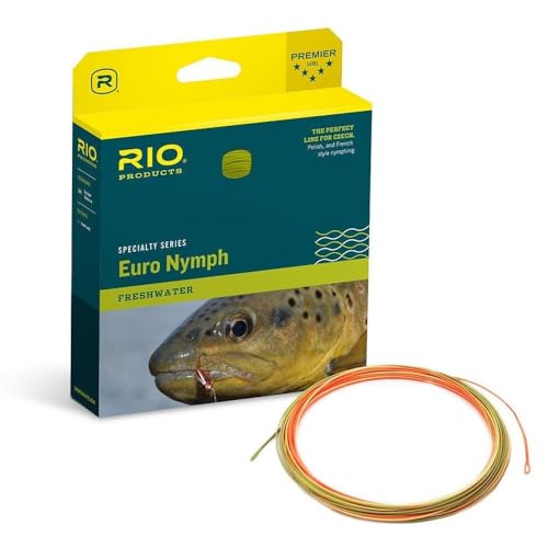 RIO Products Euro Nymphe Shorty Fliegenschnur (#2–5) – 6,1 m, schwimmend, Orange/Salbei/Olive, Modell: 6–20689 von RIO PRODUCTS
