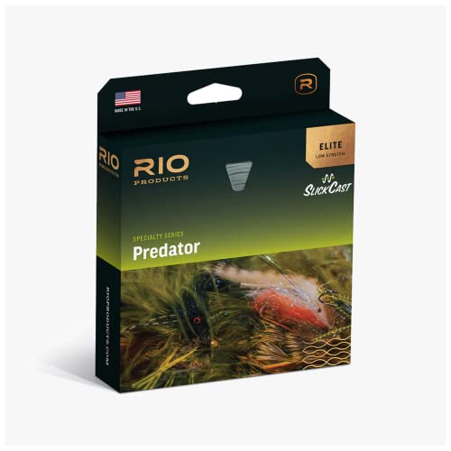 Rio Elite Predator-Fliegenschnur, entworfen, um große und schwere Fliegen zu werfen, geringe Dehnbarkeit und ultraweiche Leistung, Schwarz/Grau/Gelb/Beige, 30,5 m, WF6F/I/S3 von RIO PRODUCTS