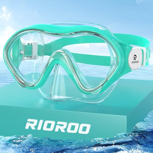 RIOROO Taucherbrille Kinder,Schwimmbrille Kinder für Jungen Mädchen Jugendliche,Schnorchelmaske mit Nasenabdeckung Anti Nebel Anti-Leck Tauchmaske 180°Panorama HD Schwimmmaske für Kinder 4-14 Jahre von RIOROO