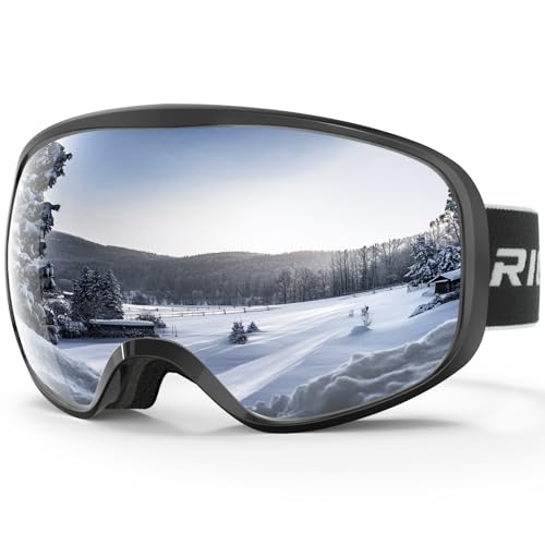 RIOROO Skibrille, Snowboard Brille für Brillenträger Herren Damen Erwachsene Jugendliche Doppel-Objektiv 110% UV-Schutz Kompatibler Helm Anti Fog Skibrillen für Skifahren Motorrad Fahrrad Skaten von RIOROO