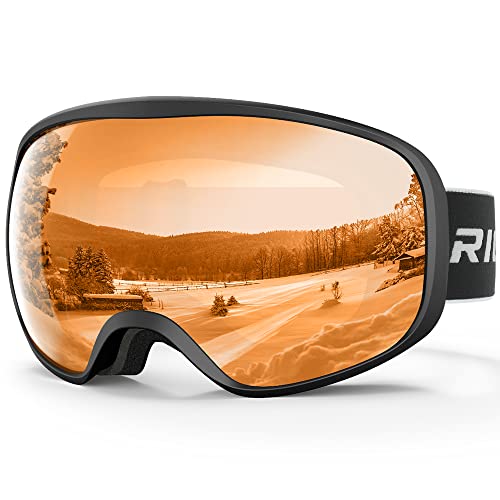 RIOROO Skibrille, Snowboard Brille für Brillenträger Herren Damen Erwachsene Jugendliche Doppel-Objektiv 113% UV-Schutz Kompatibler Helm Anti Fog Skibrillen für Skifahren Motorrad Fahrrad Skaten von RIOROO