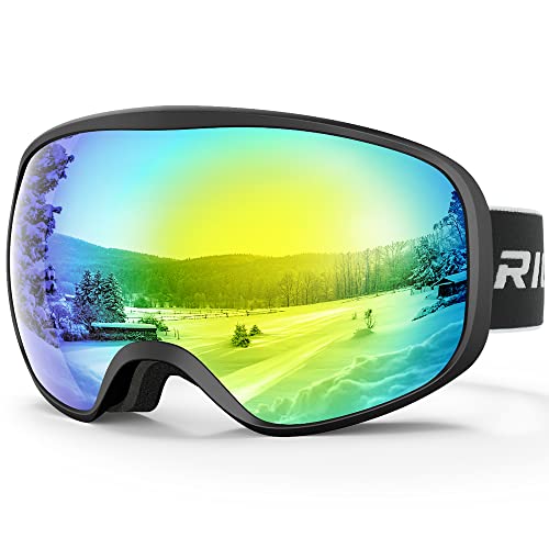 RIOROO Skibrille, Snowboard Brille für Brillenträger Herren Damen Erwachsene Jugendliche Doppel-Objektiv 108% UV-Schutz Kompatibler Helm Anti Fog Skibrillen für Skifahren Motorrad Fahrrad Skaten von RIOROO
