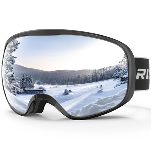 RIOROO Skibrille, Snowboard Brille für Brillenträger Herren Damen Erwachsene Jugendliche Doppel-Objektiv 111% UV-Schutz Kompatibler Helm Anti Fog Skibrillen für Skifahren Motorrad Fahrrad Skaten von RIOROO