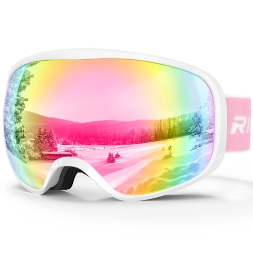 RIOROO Skibrille, Snowboard Brille für Brillenträger Herren Damen Erwachsene Jugendliche Doppel-Objektiv 106% UV-Schutz Kompatibler Helm Anti Fog Skibrillen für Skifahren Motorrad Fahrrad Skaten von RIOROO