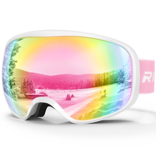 RIOROO Skibrille Kinder, Skibrille Kinder 3-10 Jahre für Jungen Mädchen 100% OTG UV-Schutz Antibeschlag Kompatibler Helm für Skifahren Snowboard Radfahren Outdoor Aktivitäten Wandern Augenschutz von RIOROO