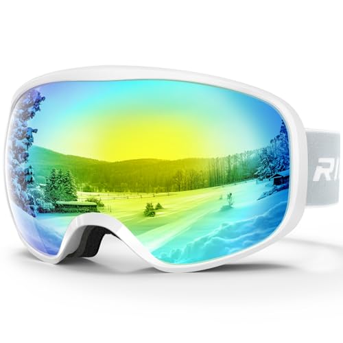 RIOROO Skibrille Kinder, Skibrille Kinder 3-14 Jahre für Jungen Mädchen 100% OTG UV-Schutz Antibeschlag Kompatibler Helm für Skifahren Snowboard Radfahren Outdoor Aktivitäten Wandern Augenschutz von RIOROO