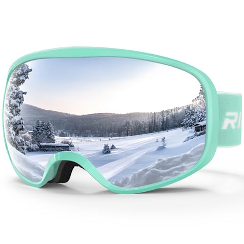 RIOROO Skibrille Kinder, Skibrille Kinder 3-14 Jahre für Jungen Mädchen 100% OTG UV-Schutz Antibeschlag Kompatibler Helm für Skifahren Snowboard Radfahren Outdoor Aktivitäten Wandern Augenschutz von RIOROO