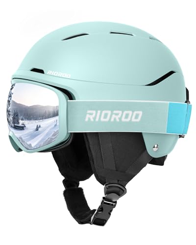 RIOROO Skihelm mit Schutzbrille Set, Einstellbarer Vent Sporthelm mit Schutzbrille, Geeignet für Schneesport, Snowboard Skifahren Winddicht, Geeignet für männliche und weibliche Teenager Skihelme RIOROO Skihelm mit Schutzbrille Set, Einstellbarer Vent Sporthelm mit Schutzbrille, Geeignet für Schneesport, Snowboard Skifahren Winddicht, Geeignet für männliche und weibliche Teenager Skihelme von RIOROO