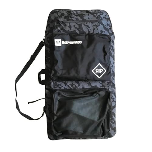 RIP Commando Doppel-Bodyboard-Rucksack, Reisetasche – Kuriertasche + Handschlaufe, verstellbare, gepolsterte Rucksackgurte, 5,1–111,8 cm große Boards, 2 LG-Aufbewahrungstaschen, 1 SM-Tasche, von RIP