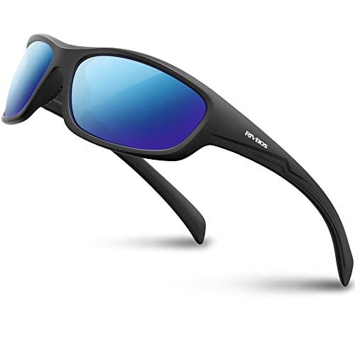 RIVBOS Herren TR90 Polarisierte Sonnenbrille Gestell RB831, 32-Black Ice Blue Lens, 32 - Black Ice Blue Linsen RIVBOS Herren TR90 Polarisierte Sonnenbrille Gestell RB831, 32-Black Ice Blue Lens, 32 - Black Ice Blue Linsen von RIVBOS