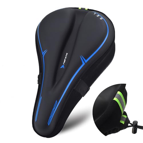 RIXOW Gel Sattelbezug Fahrrad, Fahrradsattel Überzug mit mehrschichtigem Polster, Sattelbezug wasserdicht, Sattelbezug Gelüberzug für Mountainbike, Indoor-Radfahren, Spinnen (Blue) RIXOW Gel Sattelbezug Fahrrad, Fahrradsattel Überzug mit mehrschichtigem Polster, Sattelbezug wasserdicht, Sattelbezug Gelüberzug für Mountainbike, Indoor-Radfahren, Spinnen (Blue) von RIXOW