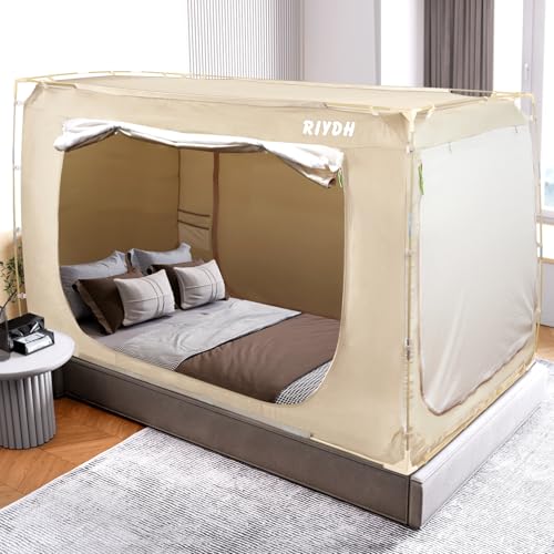 RIYDH Bettzelt, Betthimmel, Zelte in voller Größe für Erwachsene und Kinder, originelles Design, tragbares Traumzelt, Schlafzelte, für den Innenbereich, 80 % Verdunkelung, mit 3 Türen, atmungsaktiv, RIYDH Bettzelt, Betthimmel, Zelte in voller Größe für Erwachsene und Kinder, originelles Design, tragbares Traumzelt, Schlafzelte, für den Innenbereich, 80 % Verdunkelung, mit 3 Türen, atmungsaktiv, von RIYDH