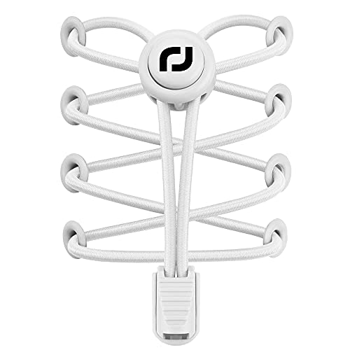 RJ-Sport Elastische Schnürsenkel mit Schnellverschluss – Schnellschnürsystem für einzigartigen Komfort, perfekten Sitz und starken Halt(Weiß) von RJ-Sport
