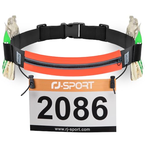 RJ-Sport Laufgürtel für Handy - wasserdichte Lauftasche, Sportgürtel Hüfttasche, Triathlon Startnummernband Laufgurt mit Bauchtasche & Verstellbarem Gummiband & Nummernhalter &6 Gel-Halter (Orange) RJ-Sport Laufgürtel für Handy - wasserdichte Lauftasche, Sportgürtel Hüfttasche, Triathlon Startnummernband Laufgurt mit Bauchtasche & Verstellbarem Gummiband & Nummernhalter &6 Gel-Halter (Orange) von RJ-Sport