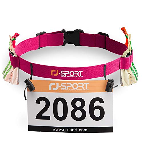 RJ-Sport Rennnummerngürtel – Triathlon-Renngürtelhalter mit 6 Energy-Gel-Schlaufen für Triathalon, Marathon, Laufen und Radfahren RJ-Sport Rennnummerngürtel – Triathlon-Renngürtelhalter mit 6 Energy-Gel-Schlaufen für Triathalon, Marathon, Laufen und Radfahren von RJ-Sport