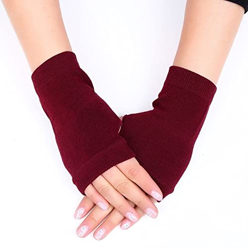 RJDJTTBD Aolity Winter Gloves Frauen Halbe Finger Handschuhe Winter Warme Wolle Stricken Finger Handschuhe Einfarbig Dame Hand Schutz Outdoor Handschuh Handschuhe von RJDJTTBD