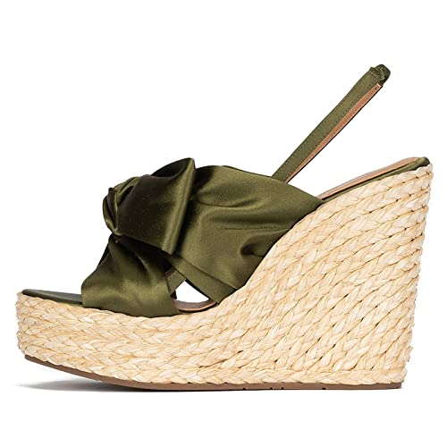 RJDJTTBD Espadrille-Keilsandalen für Damen, Bequeme Riemchen-Plateausandalen, lässige Sommerschuhe von RJDJTTBD