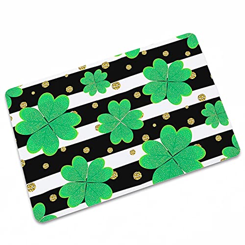 RJDJTTBD Fußmatte „Happy Patrick's Day“, gestreift, für den Eingangsbereich, Türvorleger für den Eingangsbereich, Innen- oder Außenfußmatten, Terrassenteppiche, Willkommens-Fußmatten für den von RJDJTTBD