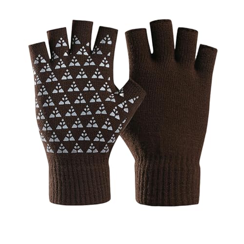 RJDJTTBD Handschuhe Halbfingerhandschuhe Männer Und Frauen Herbst Und Winter Paare Fingerlose Outdoor Radfahren Tippen Warme Gestrickte Handschuhe von RJDJTTBD