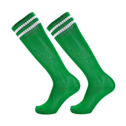 RJDJTTBD Kniestrümpfe Fußball Lange Socken Baumwolle Fußball über Kniestrümpfe Baseball Hockey Socken Outdoor-Sportsocken 1 Paar (Kinder grün 02) von RJDJTTBD