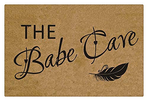 RJDJTTBD Plancholo The Babe Care Feder-Fußmatte, individuelle Fußmatte für den Innenbereich, Eingangsteppich, Garten-/Küchen-/Schlafzimmermatte, Gummi, 45,7 x 76,2 cm, Braun von RJDJTTBD