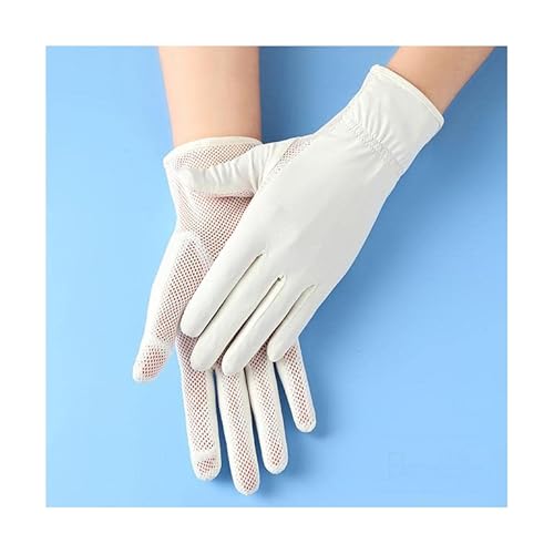 RJDJTTBD Winterhandschuhe, modische Damenhandschuhe, Sommer-Damen, Anti-UV-Sonnencreme, Eisseide, dünne Handschuhe, Mesh, atmungsaktiv, kann geöffnet Werden, Fingerspitzen-Fahrhandschuhe von RJDJTTBD